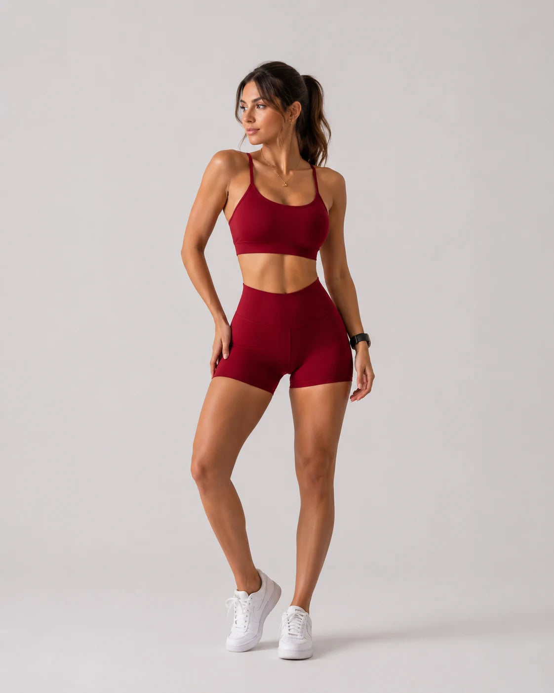 Seamless Yoga Set Sports Bra & Scrunch Shorts