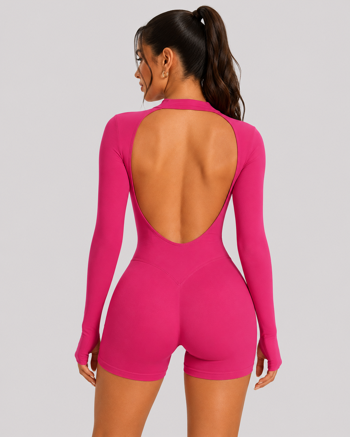 Long Sleeve Open Back Jumpsuit