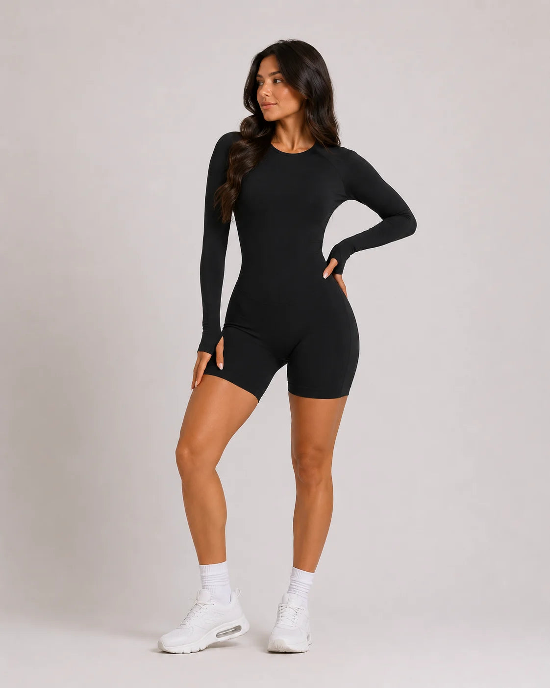 Long Sleeve Open Back Jumpsuit