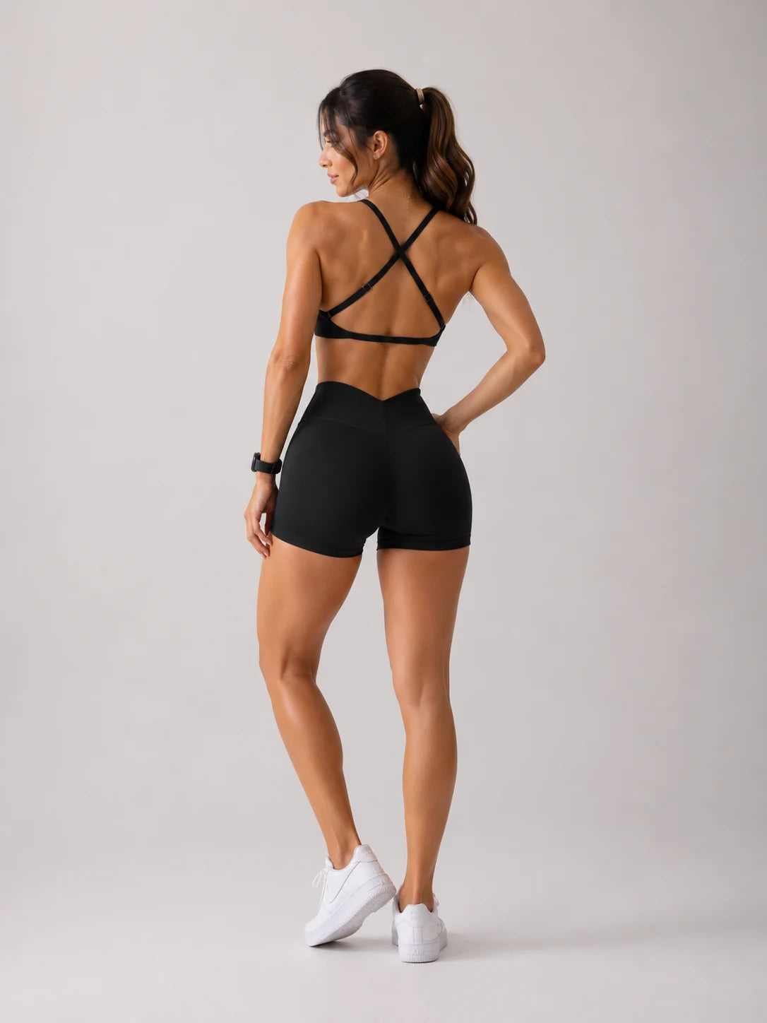 Seamless Yoga Set Sports Bra & Scrunch Shorts