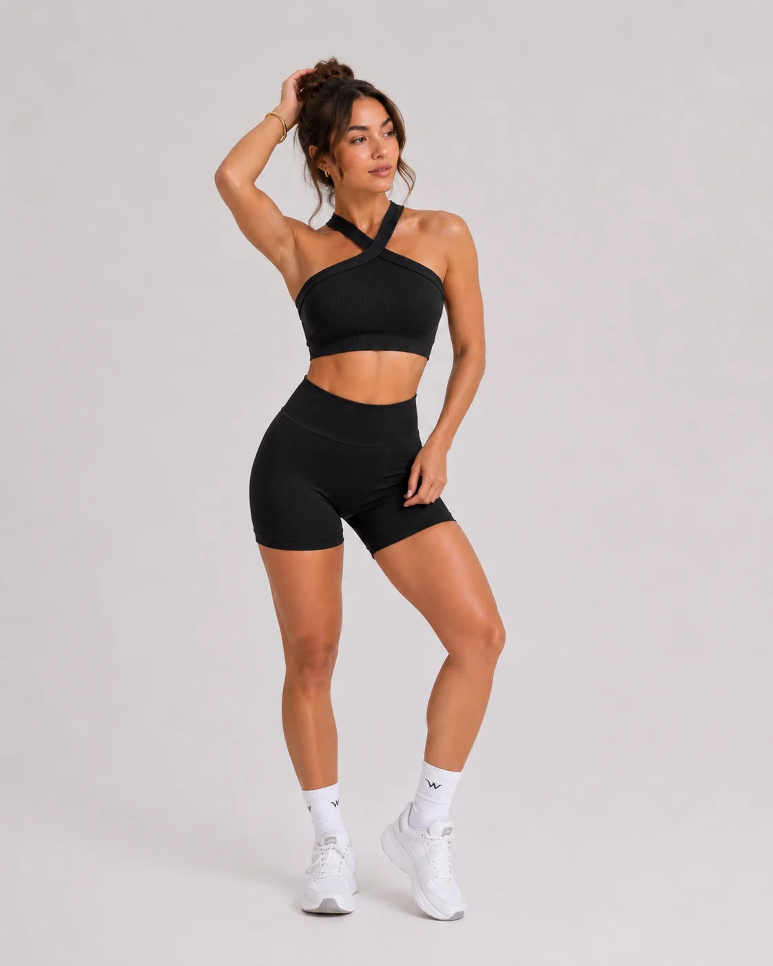 High Waist Shorts Set