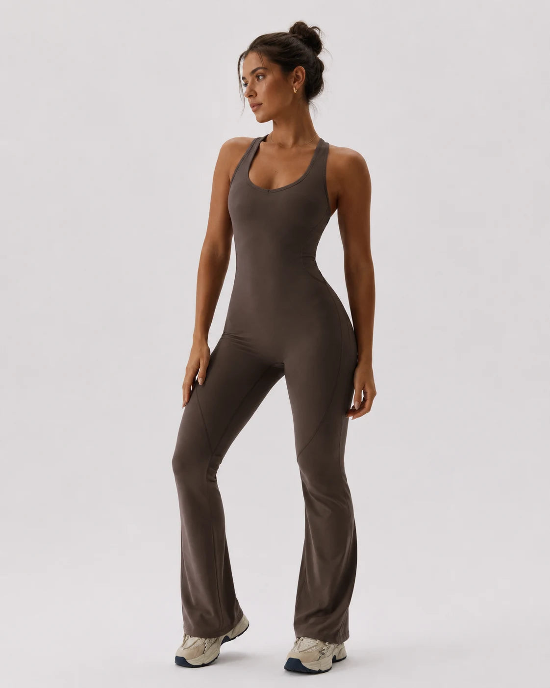 Solid Yoga Jumpsuit Butt-Lifting Fitness Bodysuit