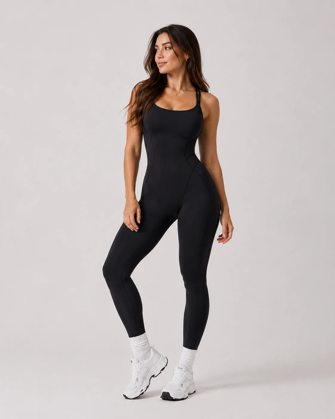 Cross Back Yoga Jumpsuit Push-Up Fitness Bodysuit