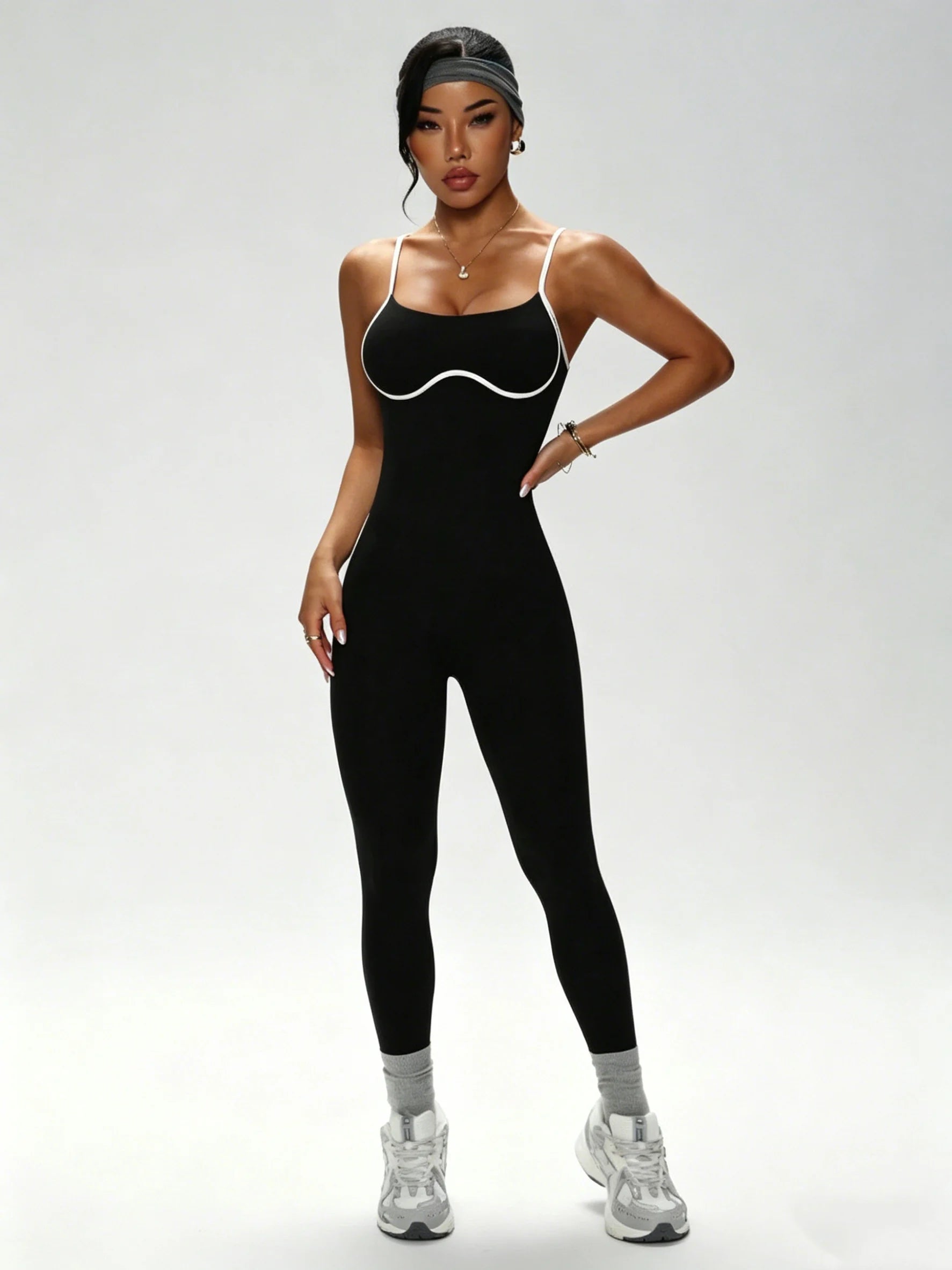 Seamless Sports Jumpsuit Slim Body Shaping One Piece Yoga Suit Spaghetti Strap Backless Fitness Running Rompers For Ladies